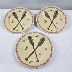 Hausenware 8" Dessert Plates Set of 3 Paddles Decor 2000 Libby Wilke Ceramic